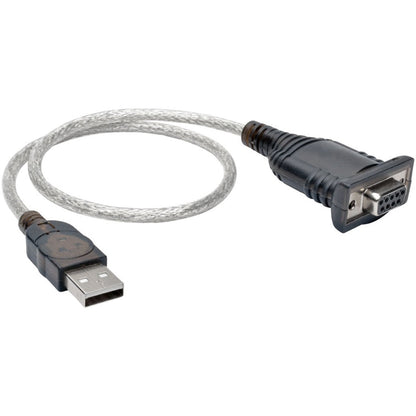 Tripp Lite USB to Null Modem Serial FTDI Adapter Cable with COM Retention (USB-A to DB9 M/F) 18-in. (45.72 cm)