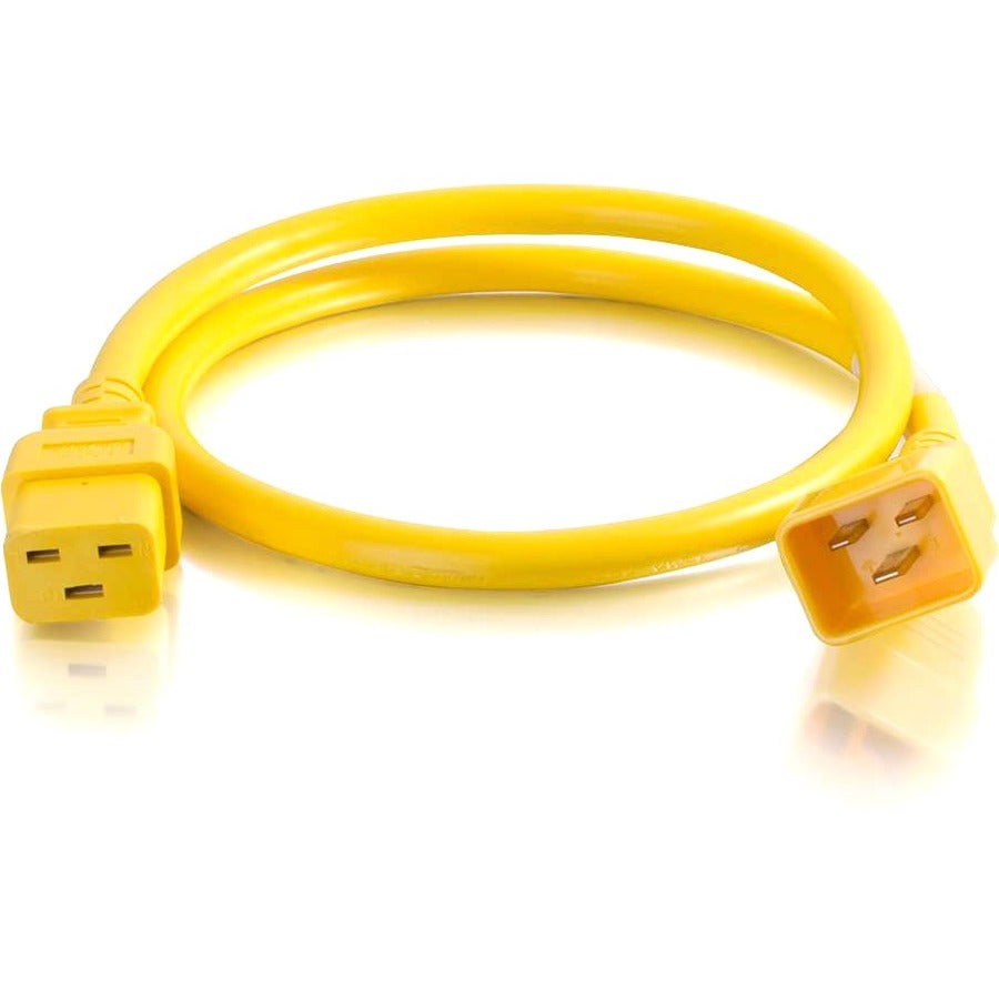 C2G 4ft 12AWG Power Cord (IEC320C20 to IEC320C19) - Yellow