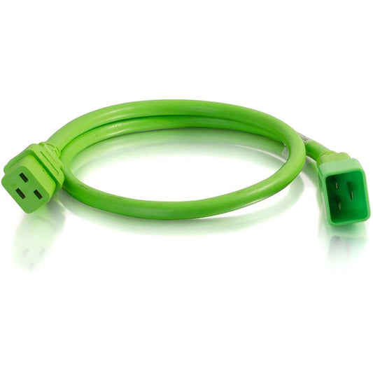 C2G 5ft 12AWG Power Cord (IEC320C20 to IEC320C19) - Green