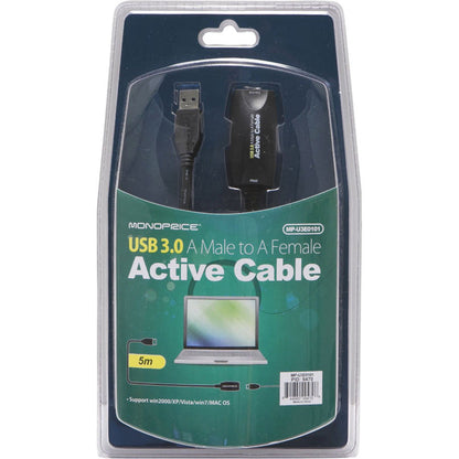 Monoprice 15ft USB 3.0 A Male to A Female Active Extension Cable