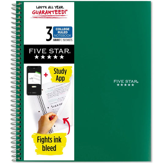 Five Star College Ruled 3 - subject Notebook - Letter