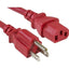 3FT RED 5-15P TO C13 POWER CORD