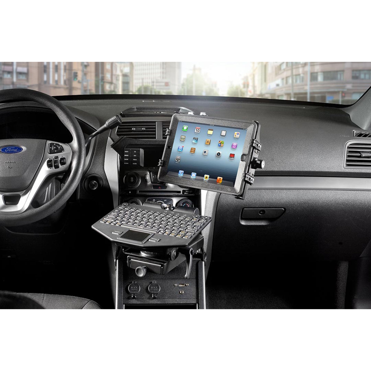 Gamber-Johnson Vehicle Mount for Tablet Display Screen Computer - Black Powder Coat