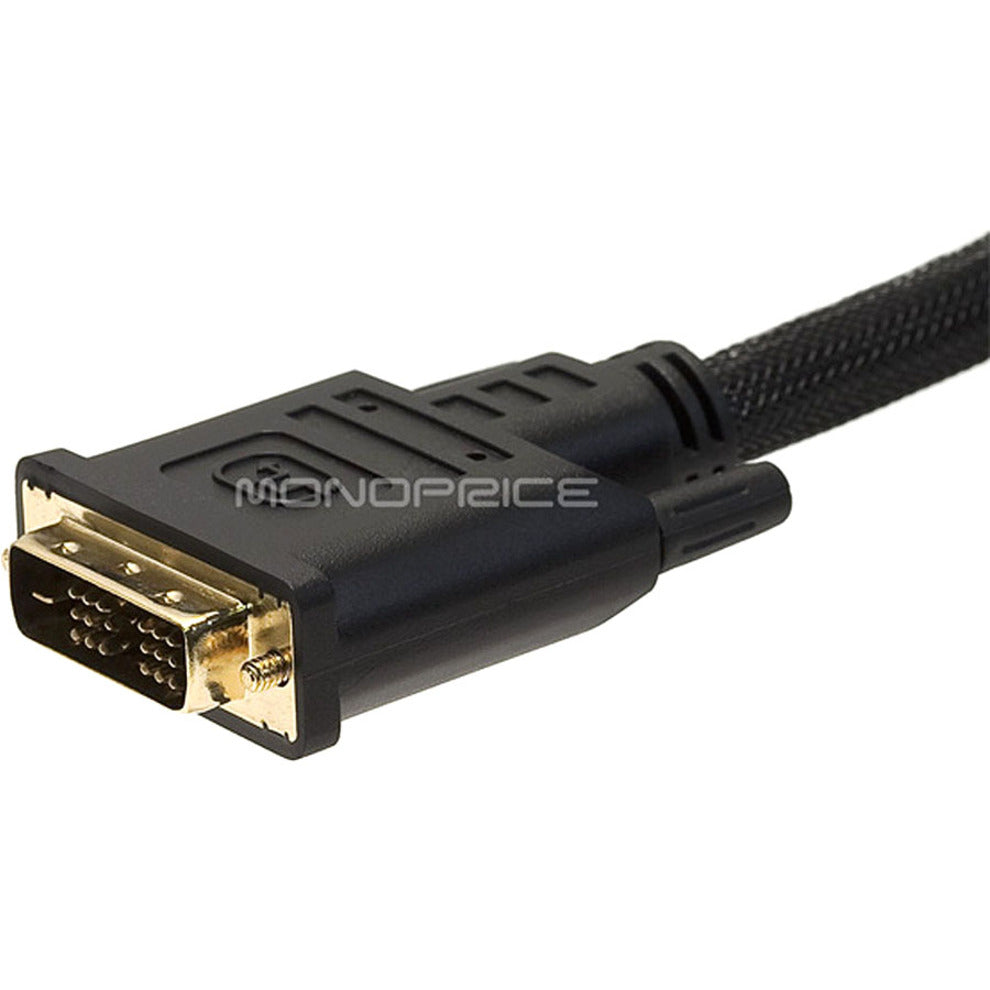 Monoprice 6ft 24AWG CL2 High Speed HDMI to DVI Adapter Cable w / Net Jacket - Black