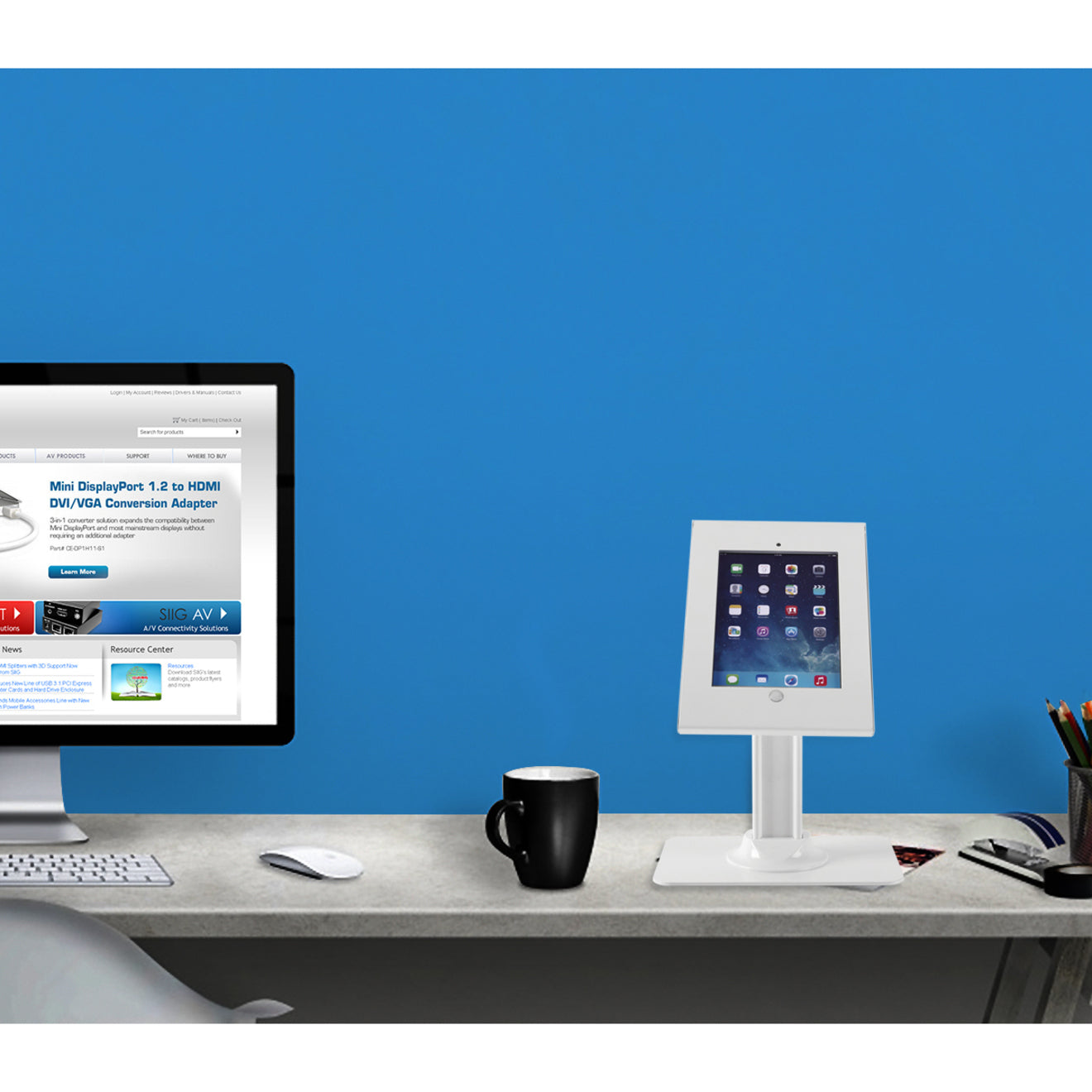 SIIG Security Countertop Kiosk & POS Stand for iPad