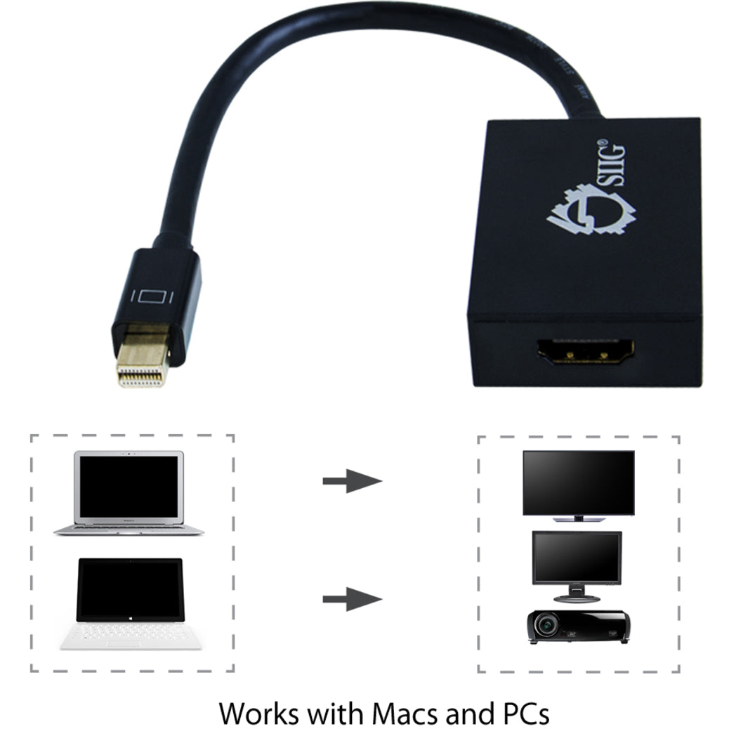 SIIG Mini DisplayPort 1.2 to HDMI 4Kx2K 60Hz Active Adapter