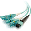 C2G 3m MPO to 4 Duplex LC Fiber Breakout Cable OM3 Riser Rated (OFNR) - Aqua
