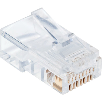 Intellinet Network Solutions Cat5e RJ45 Modular Plugs 3-Prong UTP For Solid Wire 100 Plugs in Jar