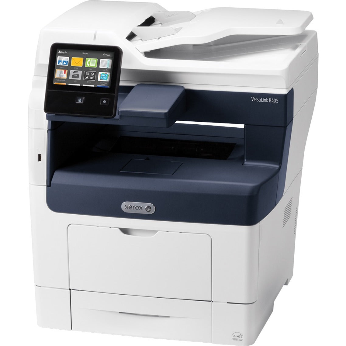 Xerox VersaLink B405DN Laser Multifunction Printer-Monochrome-Copier/Fax/Scanner-47 ppm Mono Print-1200x1200 Print-Automatic Duplex Print-110000 Pages Monthly-700 sheets Input-Color Scanner-600 Optical Scan-Monochrome Fax-Gigabit Ethernet