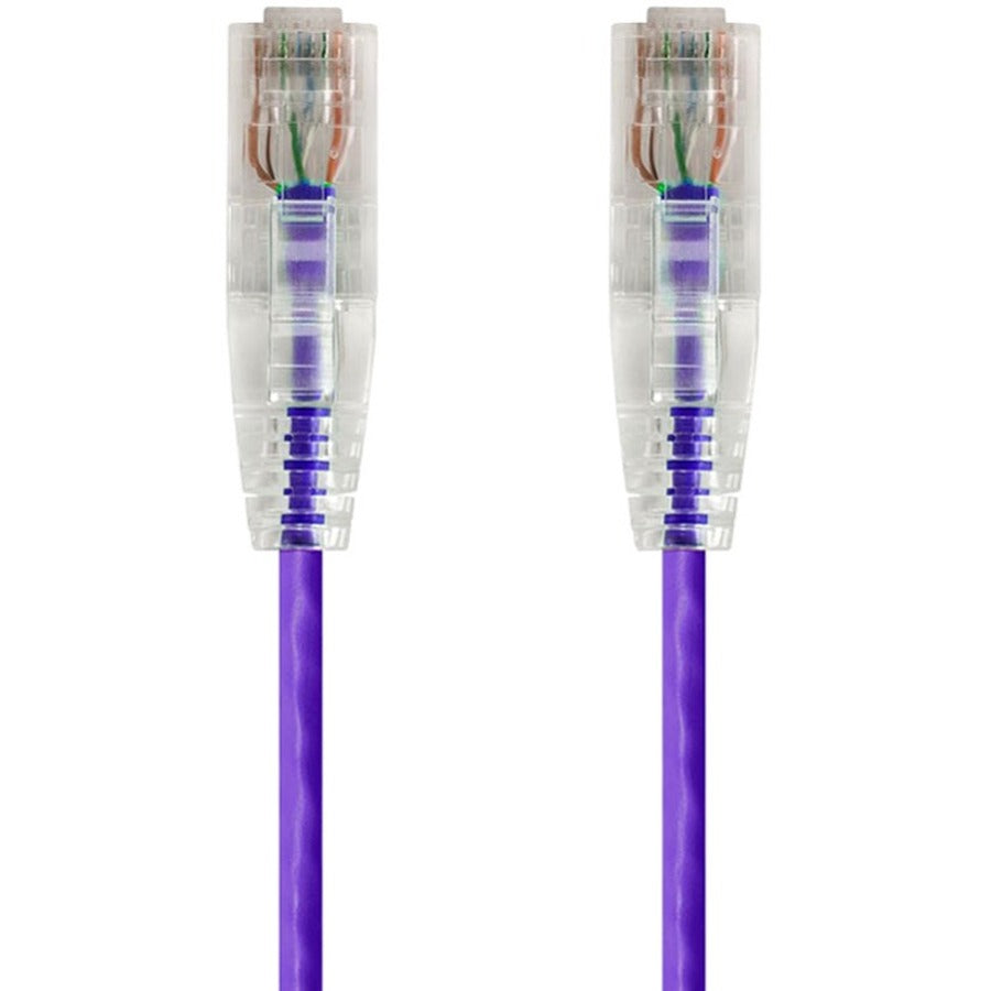 Monoprice SlimRun Cat6 28AWG UTP Ethernet Network Cable 2ft Purple