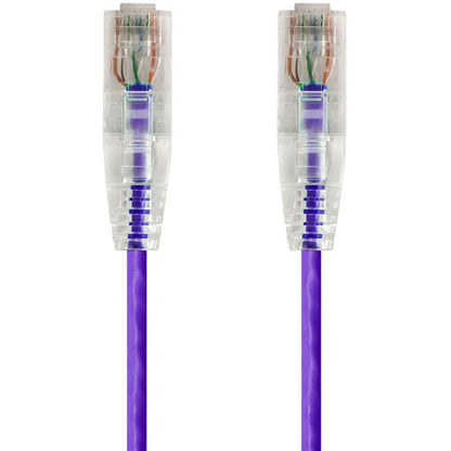 Monoprice SlimRun Cat6 28AWG UTP Ethernet Network Cable 2ft Purple