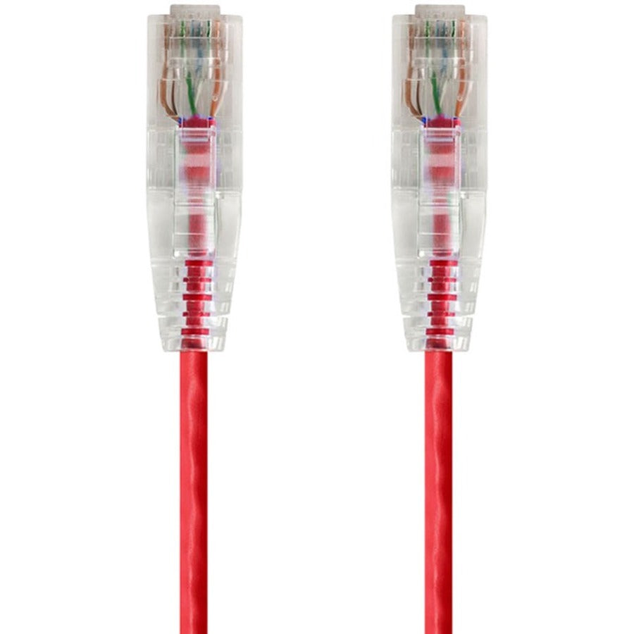 Monoprice SlimRun Cat6 28AWG UTP Ethernet Network Cable 2ft Red