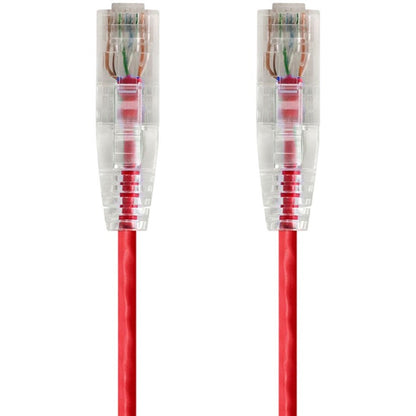 Monoprice SlimRun Cat6 28AWG UTP Ethernet Network Cable 2ft Red