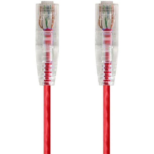 Monoprice SlimRun Cat6 28AWG UTP Ethernet Network Cable 2ft Red
