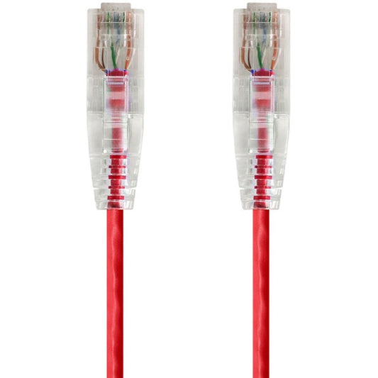 Monoprice SlimRun Cat6 28AWG UTP Ethernet Network Cable 3ft Red