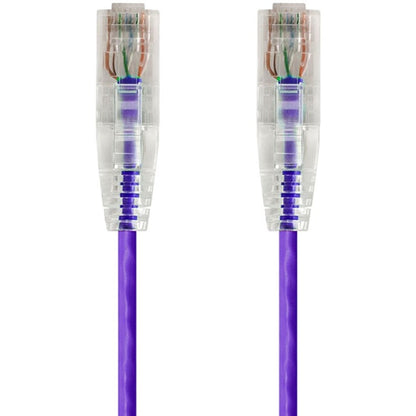 Monoprice SlimRun Cat6 28AWG UTP Ethernet Network Cable 7ft Purple