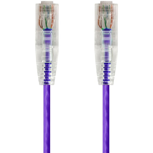 Monoprice SlimRun Cat6 28AWG UTP Ethernet Network Cable 7ft Purple