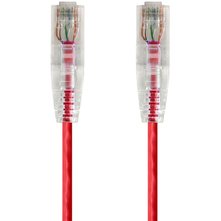 Monoprice SlimRun Cat6 28AWG UTP Ethernet Network Cable 7ft Red
