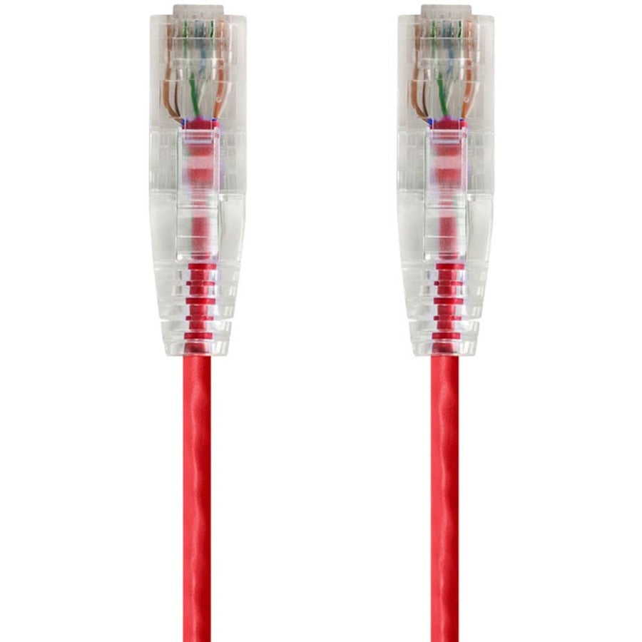 Monoprice SlimRun Cat6 28AWG UTP Ethernet Network Cable 14ft Red