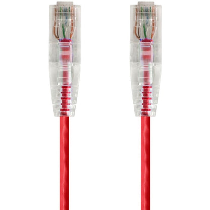 Monoprice SlimRun Cat6 28AWG UTP Ethernet Network Cable 14ft Red