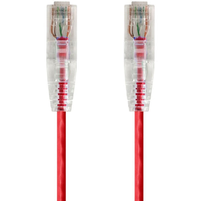 Monoprice SlimRun Cat6 28AWG UTP Ethernet Network Cable 20ft Red