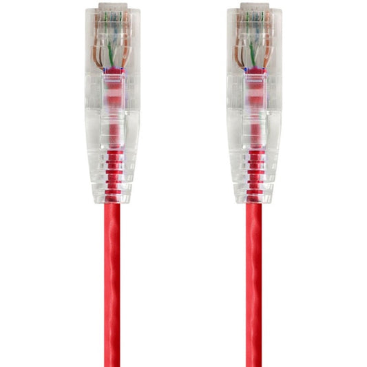 Monoprice SlimRun Cat6 28AWG UTP Ethernet Network Cable 20ft Red
