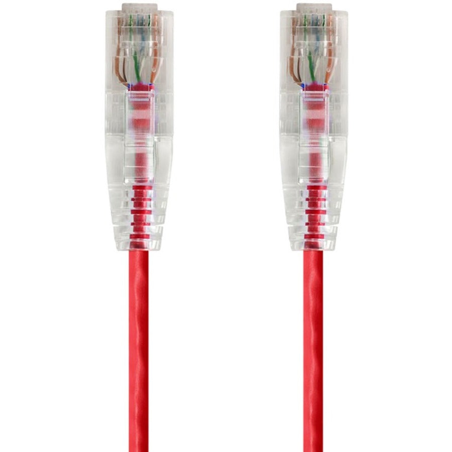 Monoprice SlimRun Cat6 28AWG UTP Ethernet Network Cable 1ft Red