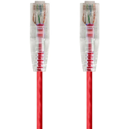 Monoprice SlimRun Cat6 28AWG UTP Ethernet Network Cable 1ft Red
