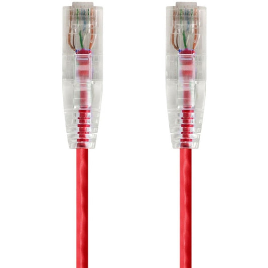 Monoprice SlimRun Cat6 28AWG UTP Ethernet Network Cable 1ft Red