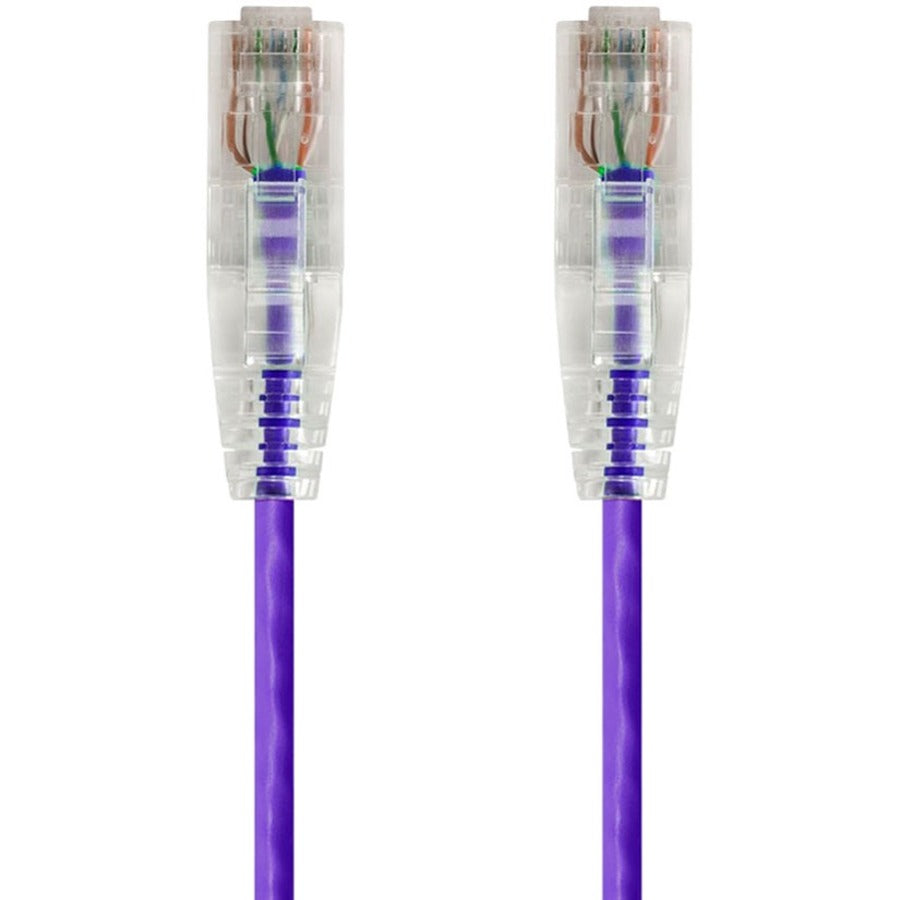 Monoprice SlimRun Cat6 28AWG UTP Ethernet Network Cable 1ft Purple