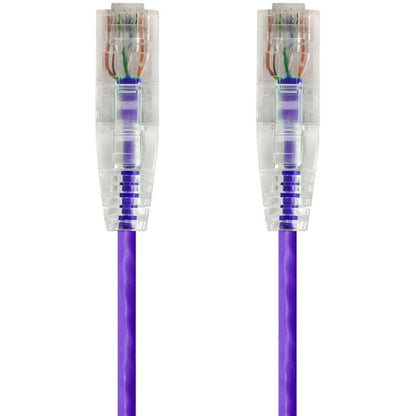 Monoprice SlimRun Cat6 28AWG UTP Ethernet Network Cable 1ft Purple