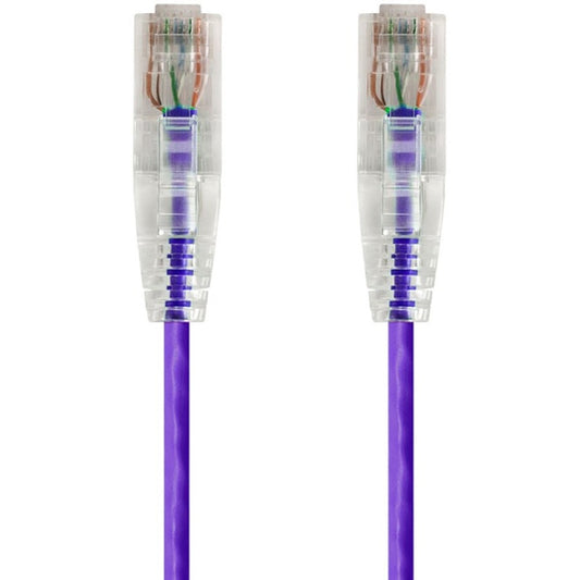 Monoprice SlimRun Cat6 28AWG UTP Ethernet Network Cable 1ft Purple