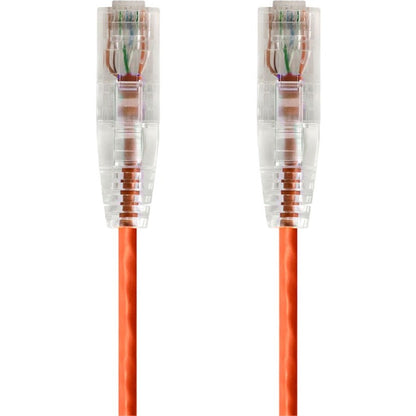 Monoprice SlimRun Cat6 28AWG UTP Ethernet Network Cable 1ft Orange