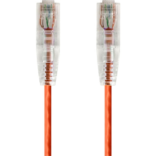 Monoprice SlimRun Cat6 28AWG UTP Ethernet Network Cable 1ft Orange