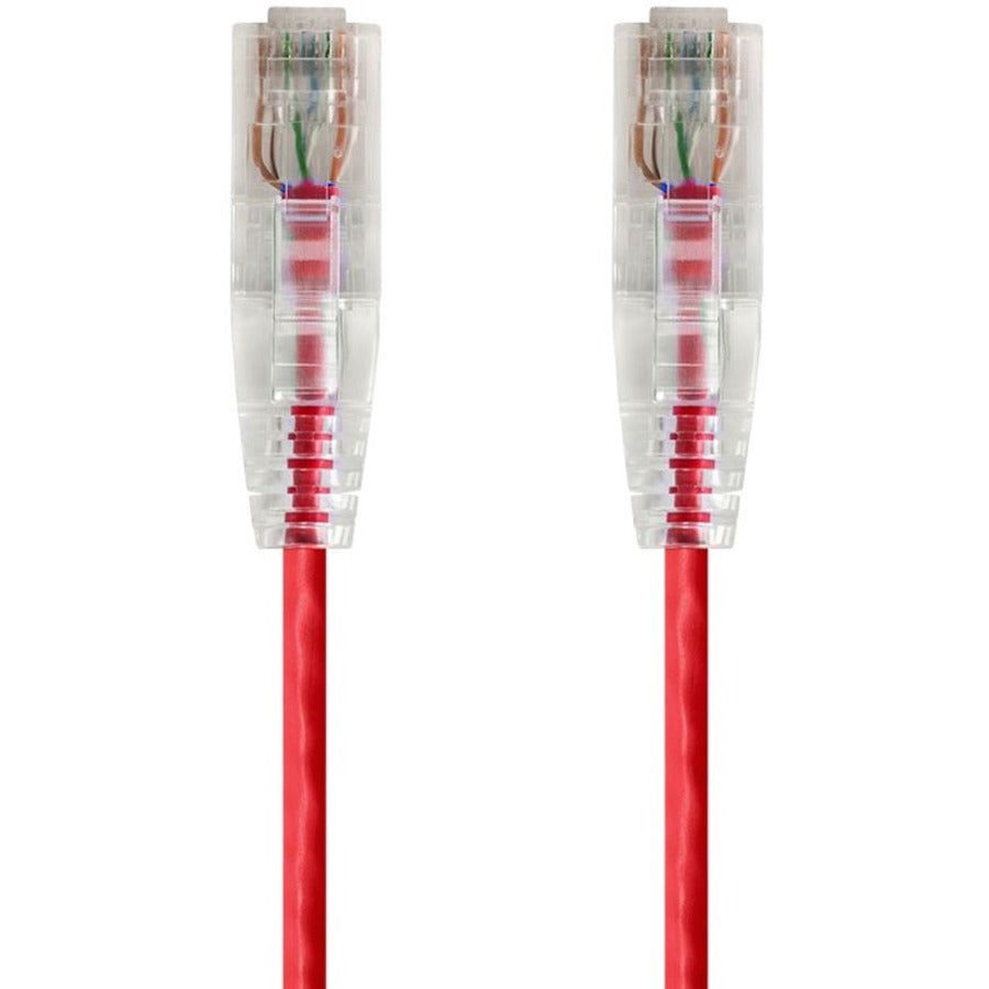 Monoprice SlimRun Cat6 28AWG UTP Ethernet Network Cable 10ft Red
