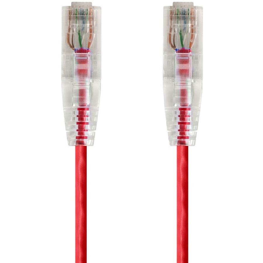 Monoprice SlimRun Cat6 28AWG UTP Ethernet Network Cable 0.5ft Red
