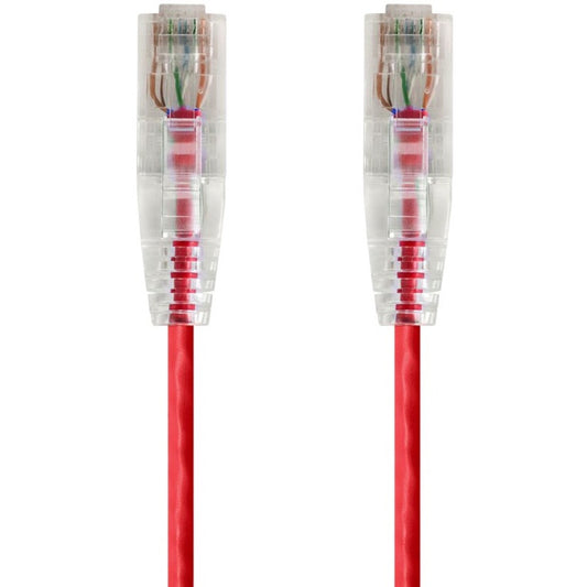 Monoprice SlimRun Cat6 28AWG UTP Ethernet Network Cable 0.5ft Red