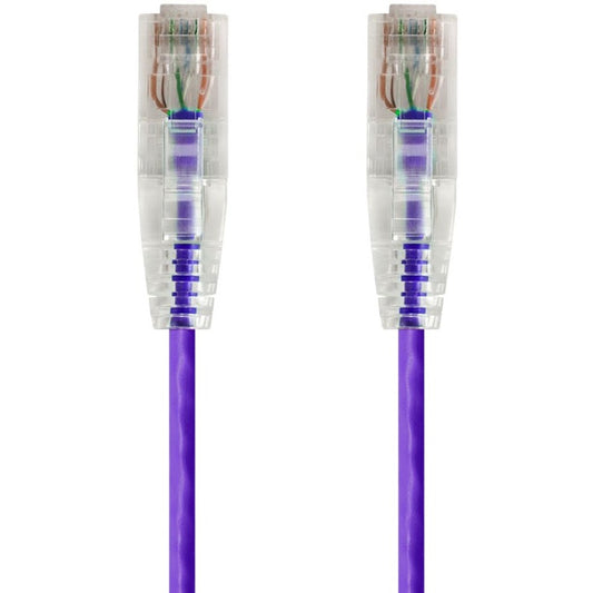Monoprice SlimRun Cat6 28AWG UTP Ethernet Network Cable 0.5ft Purple