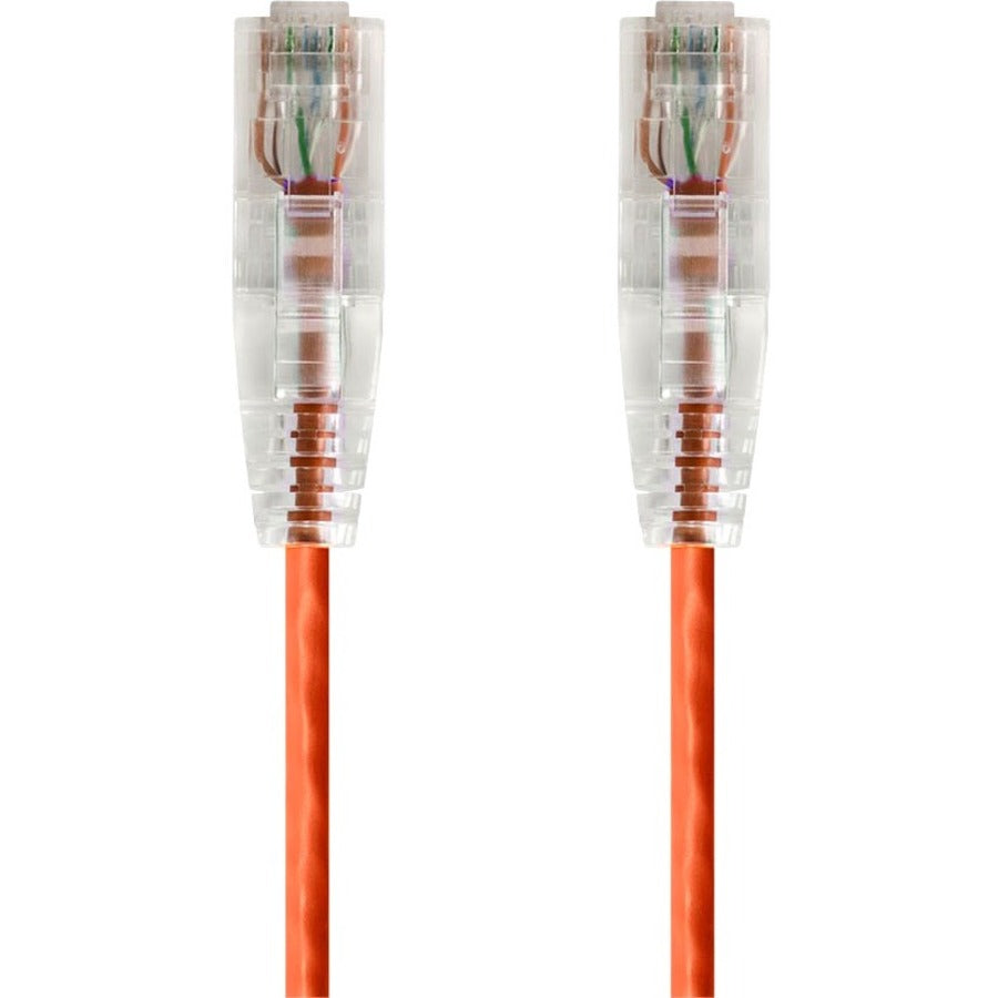 Monoprice SlimRun Cat6 28AWG UTP Ethernet Network Cable 0.5ft Orange