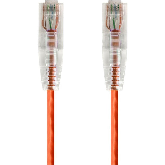 Monoprice SlimRun Cat6 28AWG UTP Ethernet Network Cable 0.5ft Orange