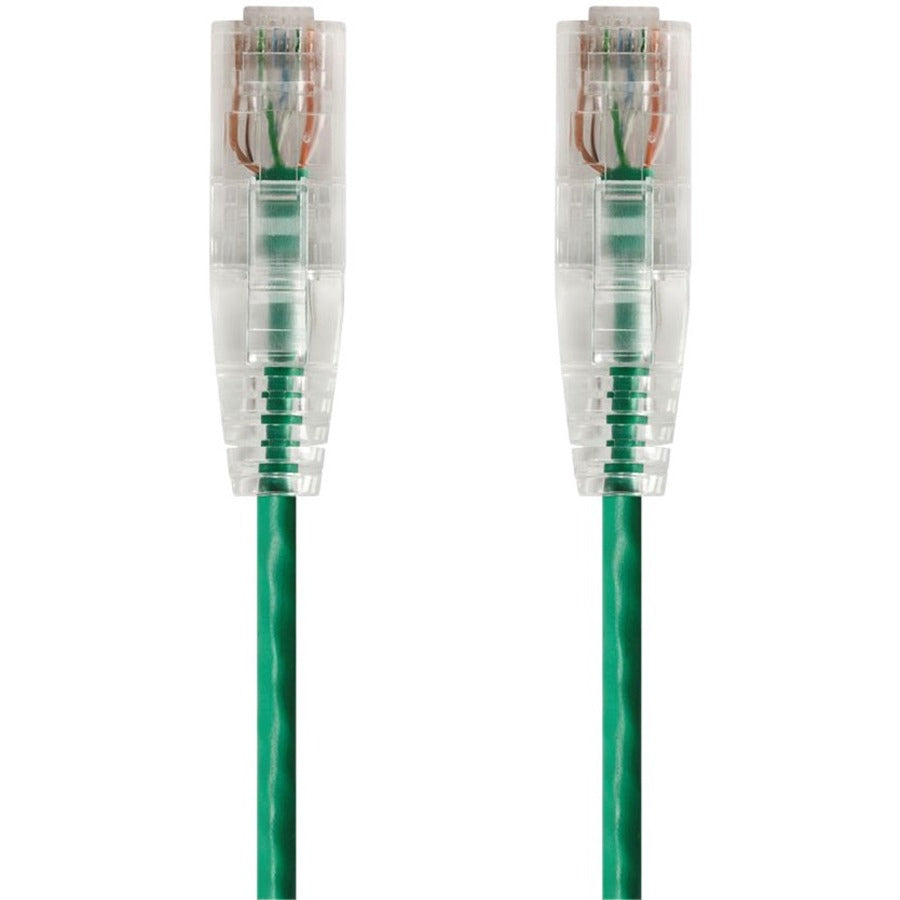Monoprice SlimRun Cat6 28AWG UTP Ethernet Network Cable 0.5ft Green