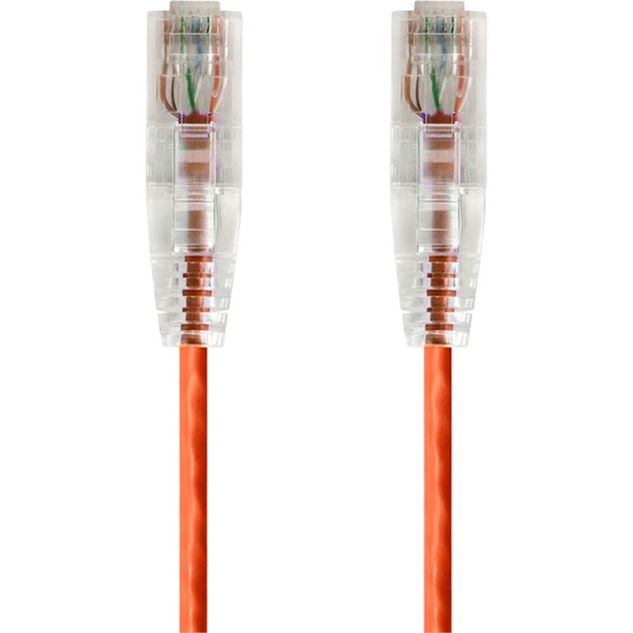 Monoprice SlimRun Cat6 28 AWG UTP Ethernet Network Cable 2ft Orange