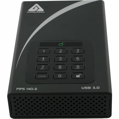 Apricorn Aegis Padlock DT FIPS ADT-3PL256F-10TB 10 TB Desktop Hard Drive - 3.5" External - Black - TAA Compliant
