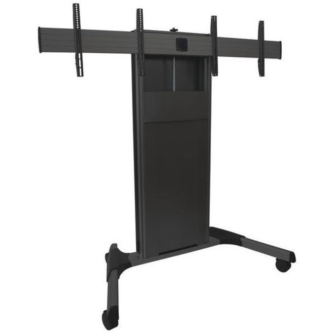 Chief Fusion Ultrawide X-Large Height Adjustable Mobile TV Cart - For Displays 55-100" - Black