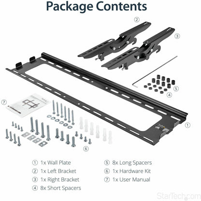 StarTech.com Flat Screen TV Wall Mount - Tilting - For 32" to 75" TVs - Steel - VESA TV Mount - Monitor Wall Mount
