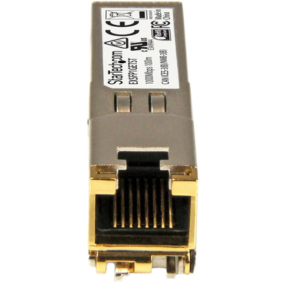 StarTech.com Juniper EX-SFP-1GE-T Compatible SFP Module - 1000BASE-T - 1GE Gigabit Ethernet SFP to RJ45 Cat6/Cat5e Transceiver - 100m