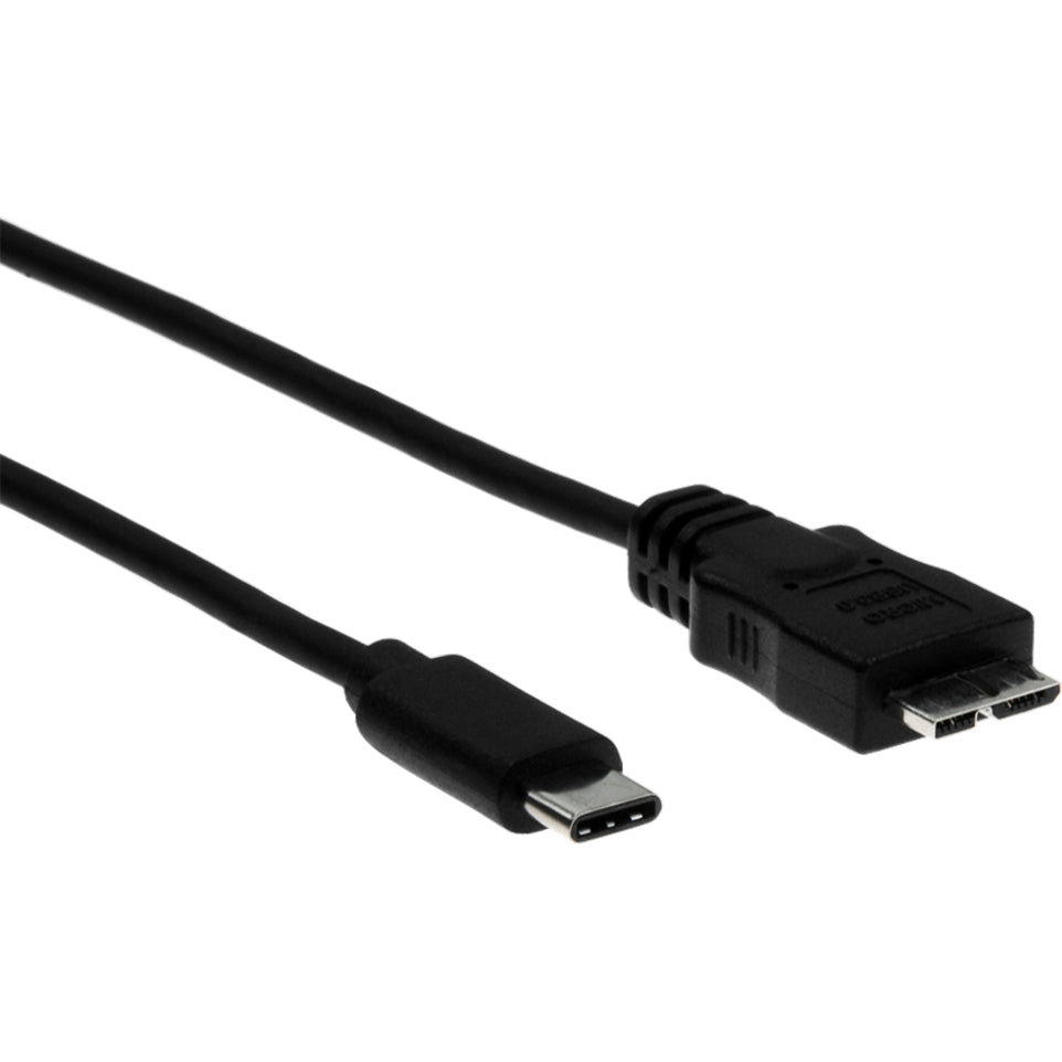 Rocstor Premium USB-C to Micro-B Cable 3ft (1m) - M/M - USB 3.0 - USB Type-C to Micro-USB Cable - USB for External Hard Drive Tablet Notebook - 3 ft - 1 Pack - 1 x Type C Male USB - 1 x Type B Male Micro USB - Nickel Plated - Shielding - Black CABLE 1M