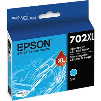 Epson DURABrite Ultra T702XL Original High Yield Inkjet Ink Cartridge - Cyan - 1 Each