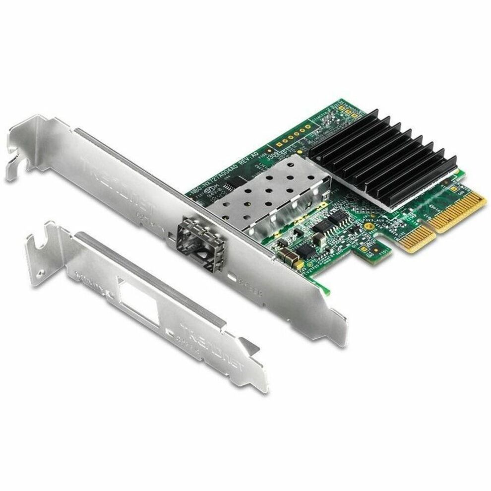 TRENDnet 10 Gigabit PCIe SFP+ Network Adapter Convert A PCIe Slot Into A 10G SFP+ Slot Supports 802.1Q Standard & Low-Profile Brackets Included Compatible With Windows & Linux Black TEG-10GECSFP