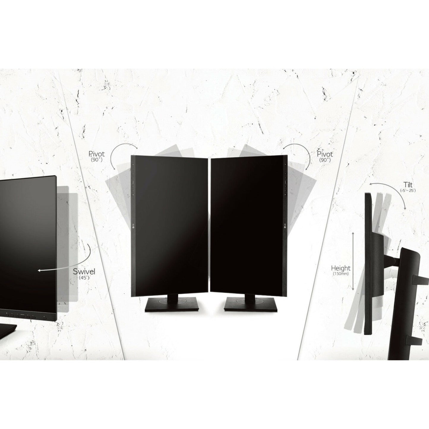 LG 24BK750Y-B 23.8" Full HD LCD Monitor - 16:9 - Textured Black
